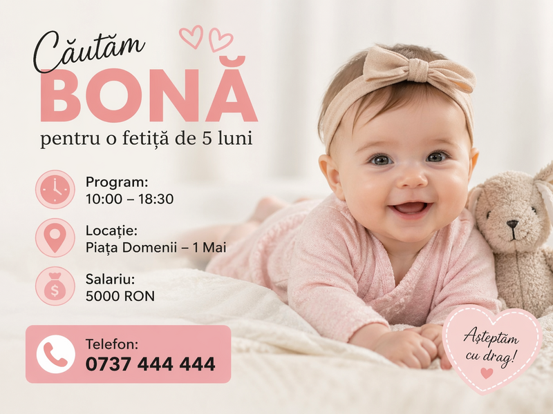 Bona pentru o fetita de 5 luni